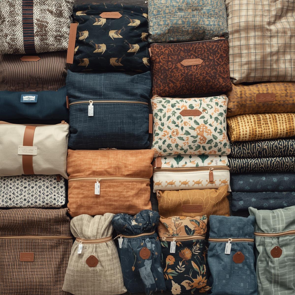 Zippered fabric pouch with custom branding by Spyxaronxod